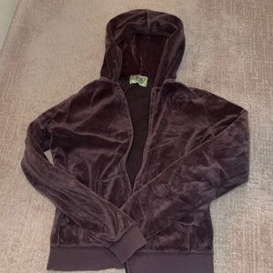 this is a brown juicy couture mini zip up. super comfy and cute.